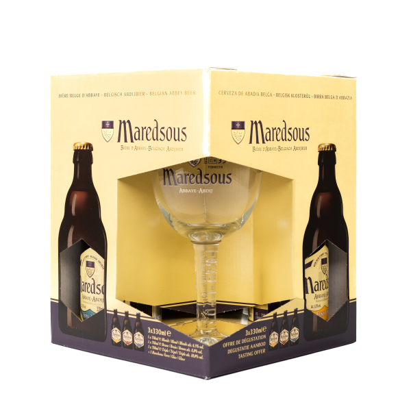 Dárkové balení Maredsous 3x0,33l + skl
