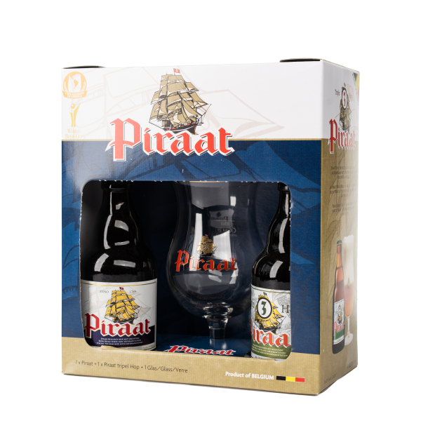 Dárkový set Piraat 2 x 0,33 l + sklenička